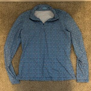 J McLaughlin Women’s Blue/ White 1/4 Zip Pullover Size Medium